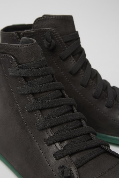 Peu Gray Leather Ankle Boots For Women Exclusive Camper