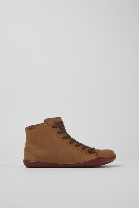 Peu Brown Leather Ankle Boots For Women Exclusive Camper