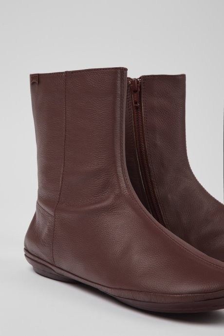 Camper Right Burgundy Leather Boots For Women New Arrivals