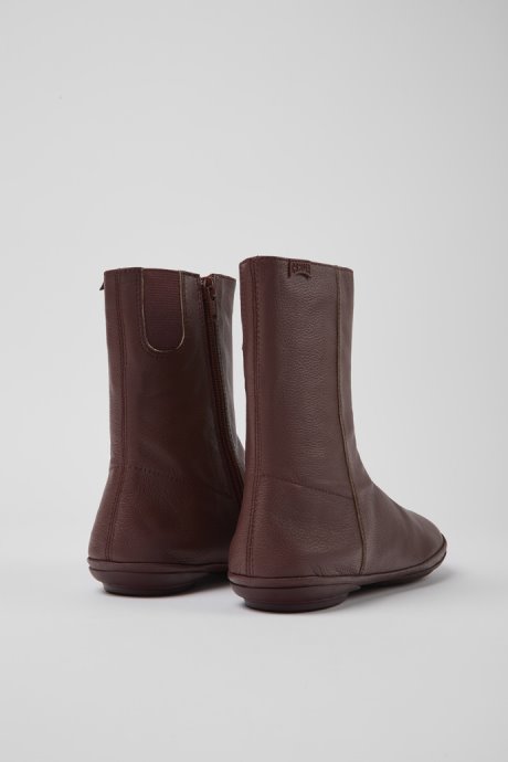 Camper Right Burgundy Leather Boots For Women New Arrivals