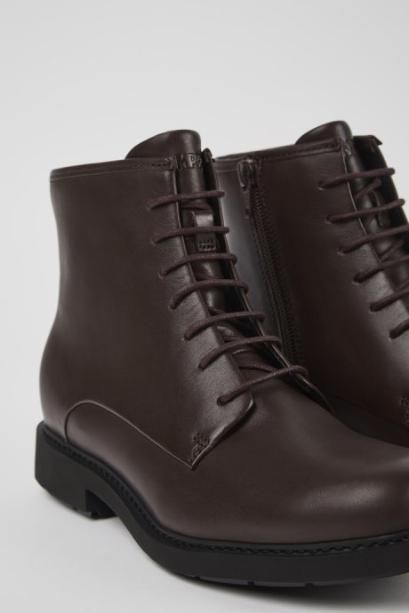 Neuman Brown Leather Ankle Boots For Women Camper New Arrivals
