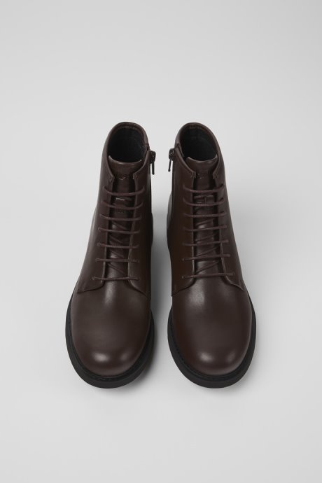 Neuman Brown Leather Ankle Boots For Women Camper New Arrivals