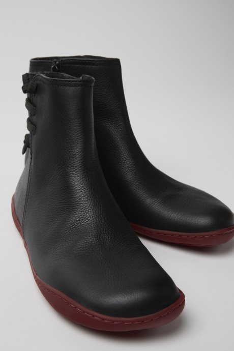 Exclusive Camper Peu Black Leather Ankle Boots For Women