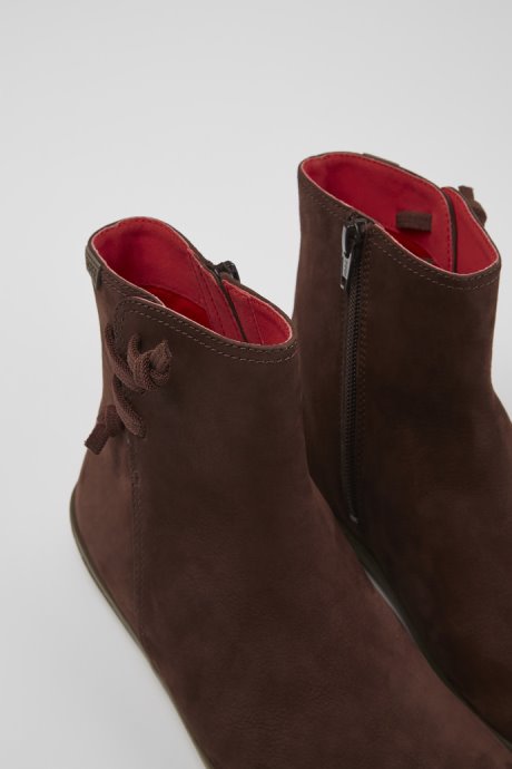 Design Peu Brown Nubuck Ankle Boots For Women Camper