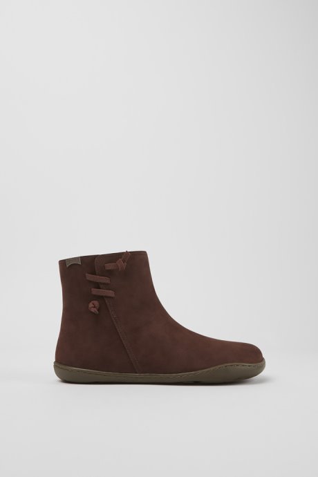 Design Peu Brown Nubuck Ankle Boots For Women Camper
