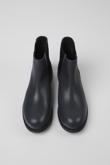 Camper Bowie Gray Leather Ankle Boots For Women New Arrivals