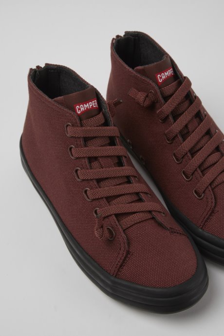 Borne Burgundy Textile Ankle Boots For Women Exclusive Camper