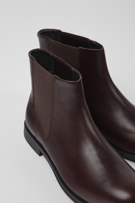 Camper Design Bowie Brown Leather Ankle Boots For Women