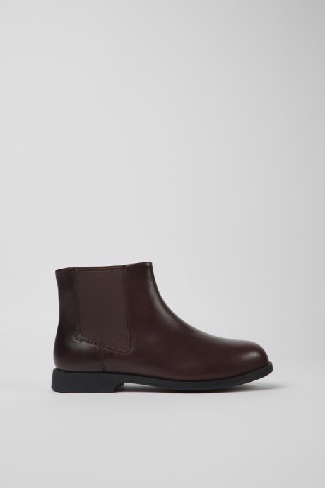 Camper Design Bowie Brown Leather Ankle Boots For Women
