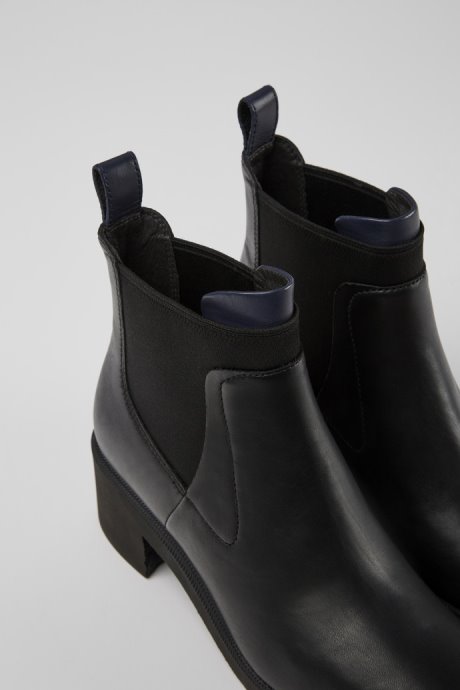Wonder Black And Blue Leather Ankle Boots For Women Exclusive Camper