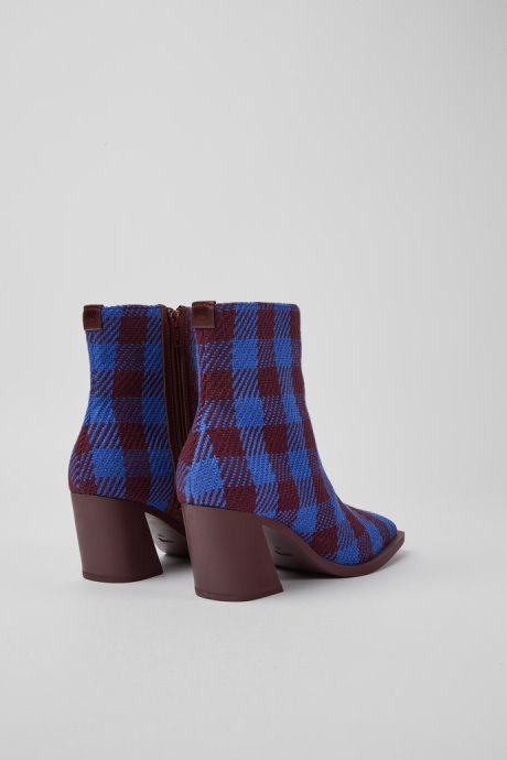 Karole Blue And Burgundy Cotton Boots For Women Exclusive Camper
