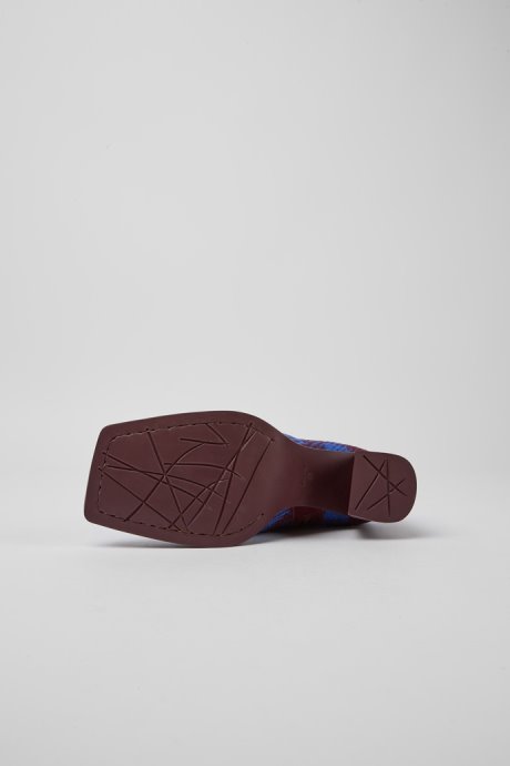 Karole Blue And Burgundy Cotton Boots For Women Exclusive Camper