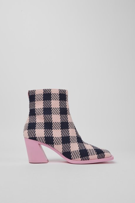 Karole Pink And Black Cotton Boots For Women Camper New Arrivals