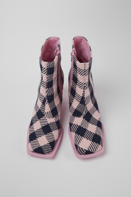 Karole Pink And Black Cotton Boots For Women Camper New Arrivals