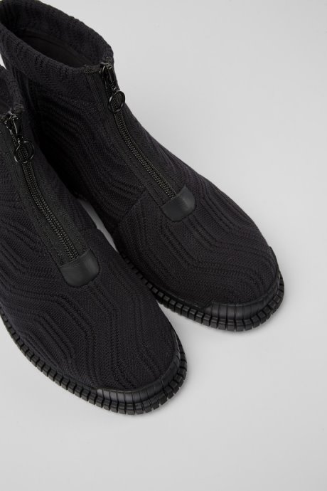 Camper Pix Tencel Black Zip Boots For Women New Arrivals