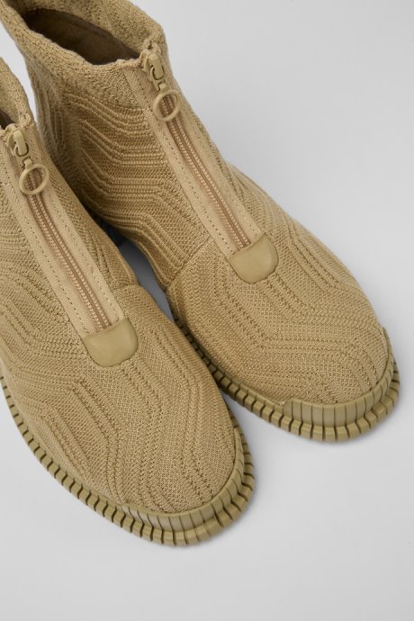 Exclusive Camper Pix Beige Ankle Boots For Women