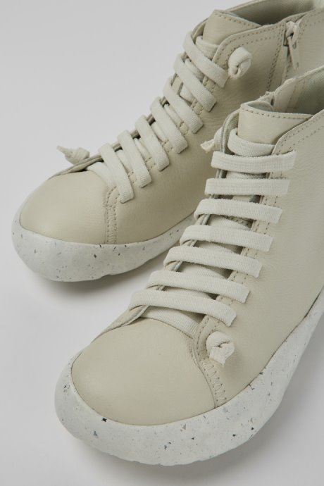 Peu Stadium White Leather Ankle Boots For Women Camper New Arrivals