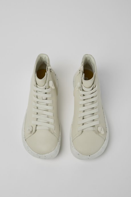 Peu Stadium White Leather Ankle Boots For Women Camper New Arrivals