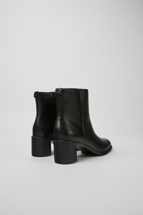 Design Meda Black Leather Boots For Women Camper