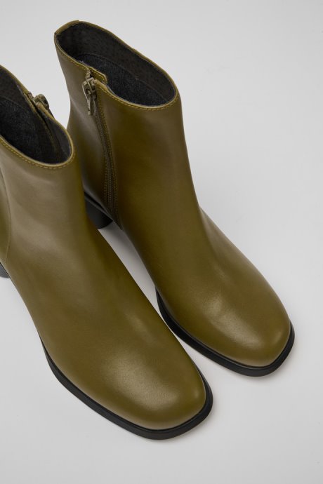 Meda Green Leather Boots For Women Exclusive Camper