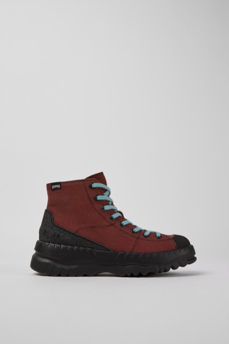 Camper Design Teix Burgundy Rubber And Bci Cotton Boots