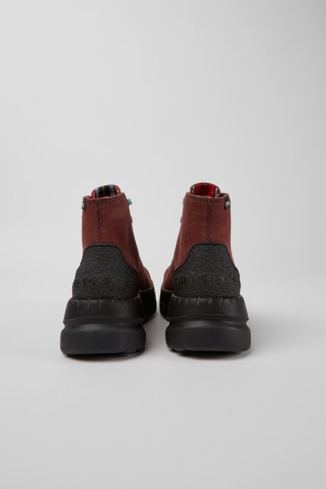 Camper Design Teix Burgundy Rubber And Bci Cotton Boots