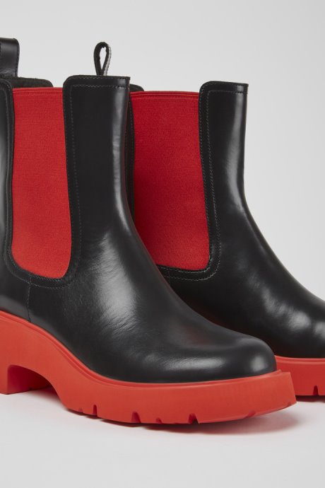 Camper Milah Black Leather Boots For Women New Arrivals