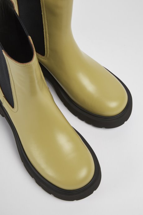 Exclusive Camper Milah Beige Leather Boots For Women