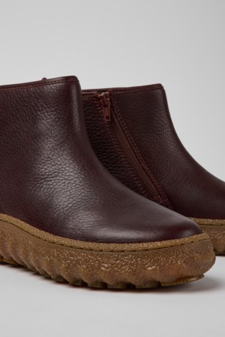 Design Ground Michelin Burgundy Leather Ankle Boots Camper