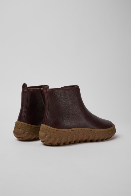 Design Ground Michelin Burgundy Leather Ankle Boots Camper