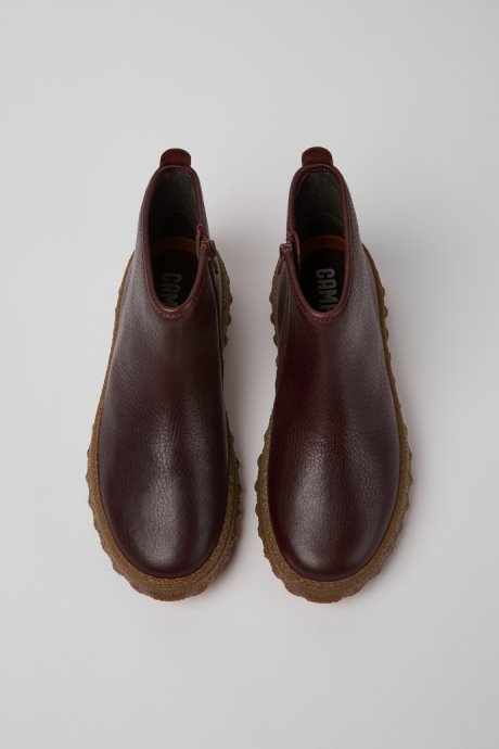 Design Ground Michelin Burgundy Leather Ankle Boots Camper