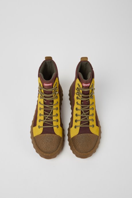 Ground Michelin Burgundy And Yellow Ankle Boots Exclusive Camper