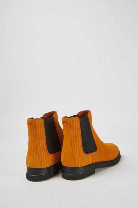 Camper Design Iman Orange Nubuck Ankle Boots