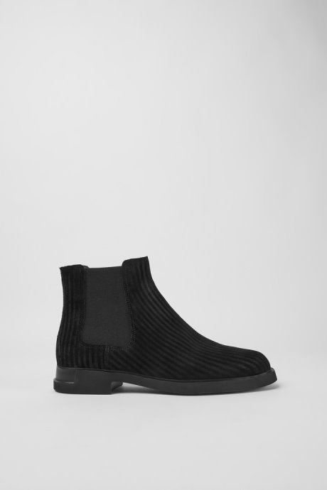 Iman Black Nubuck Ankle Boots Camper New Arrivals