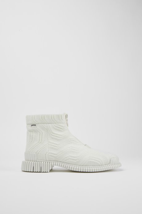 Design Pix Tencel White Zip Boots For Women Camper