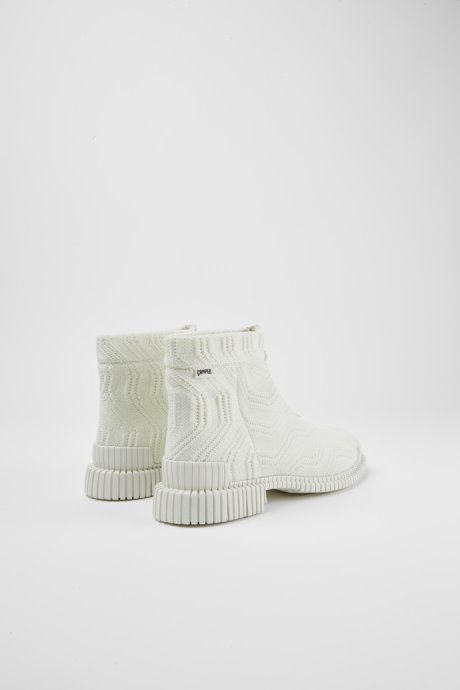 Design Pix Tencel White Zip Boots For Women Camper