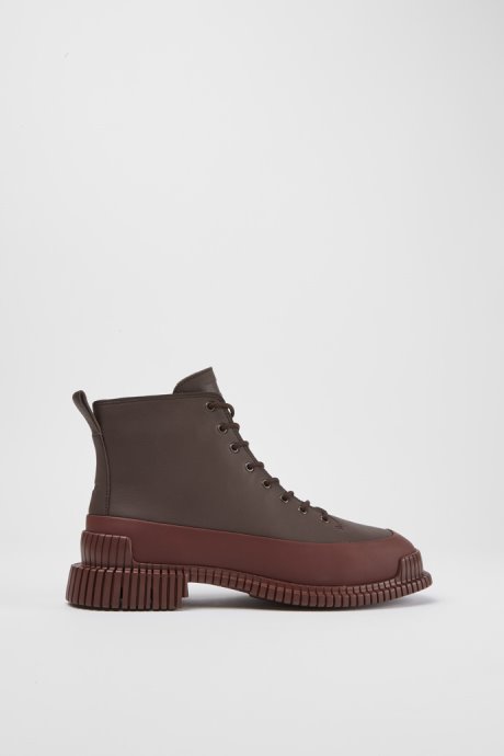 Camper Design Pix Burgundy Lace-Up Leather Boots