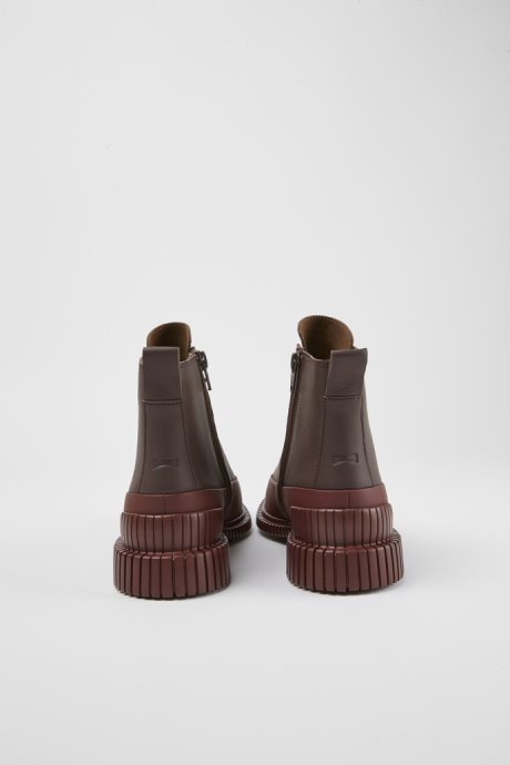 Camper Design Pix Burgundy Lace-Up Leather Boots