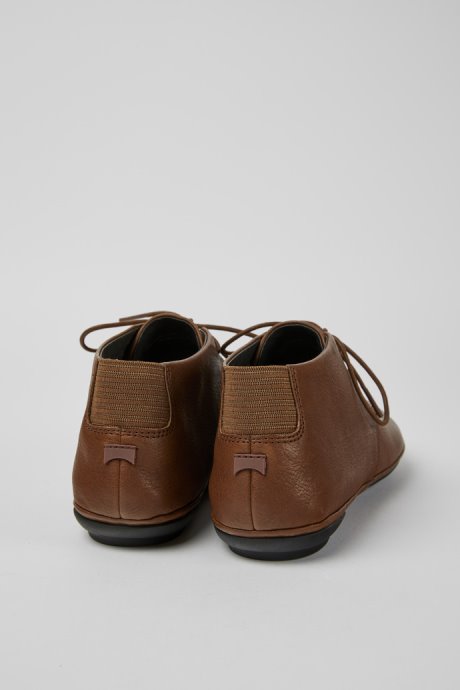 Camper Design Right Brown Lace Up Ankle Boot For Women