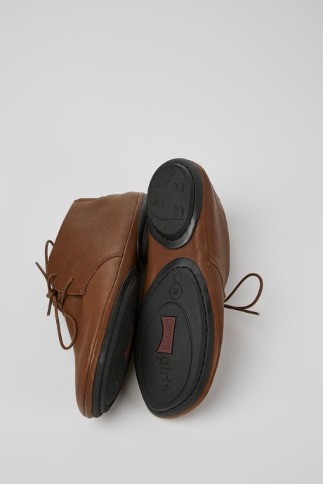 Camper Design Right Brown Lace Up Ankle Boot For Women