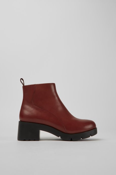 Camper Wanda Red-Brown Zip Ankle Boot For Women New Arrivals