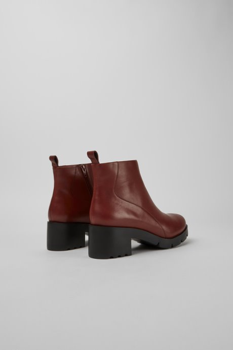 Camper Wanda Red-Brown Zip Ankle Boot For Women New Arrivals