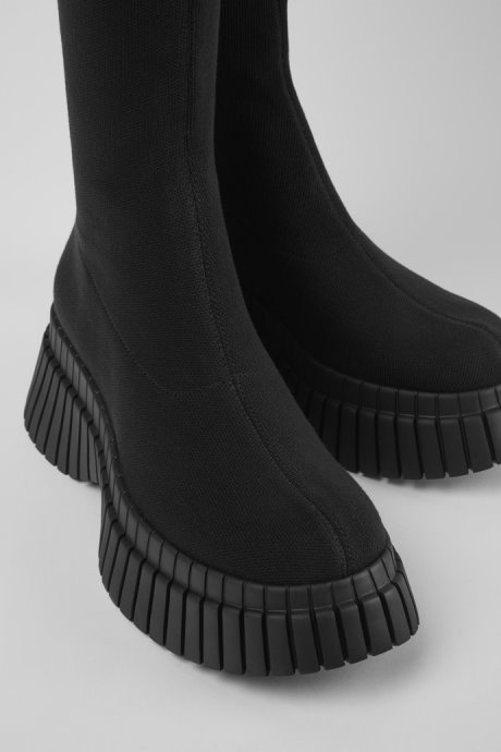 Design Bcn Black Textile Boots For Women Camper