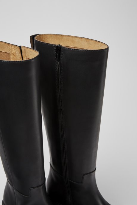 Milah Black Leather High Boots For Women Exclusive Camper