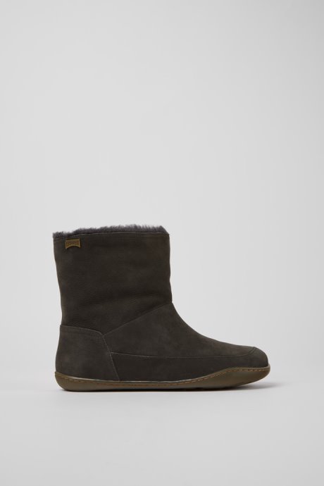 Exclusive Camper Peu Dark Grey Nubuck Ankle Boots For Women