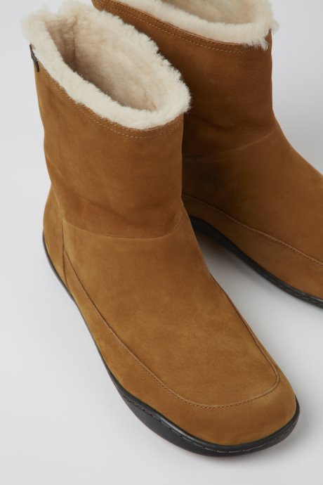 Peu Brown Nubuck Ankle Boots For Women Camper New Arrivals