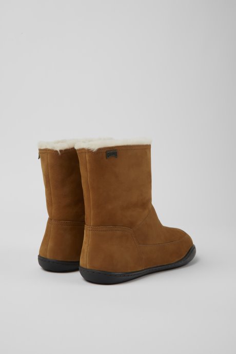Peu Brown Nubuck Ankle Boots For Women Camper New Arrivals