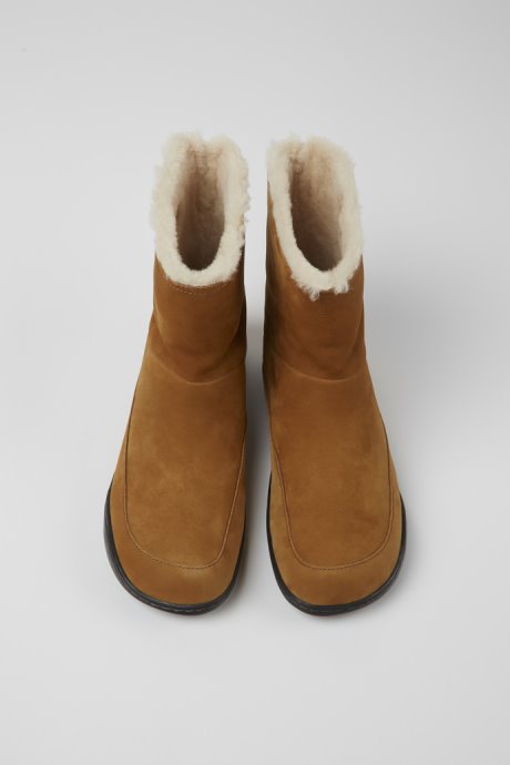 Peu Brown Nubuck Ankle Boots For Women Camper New Arrivals