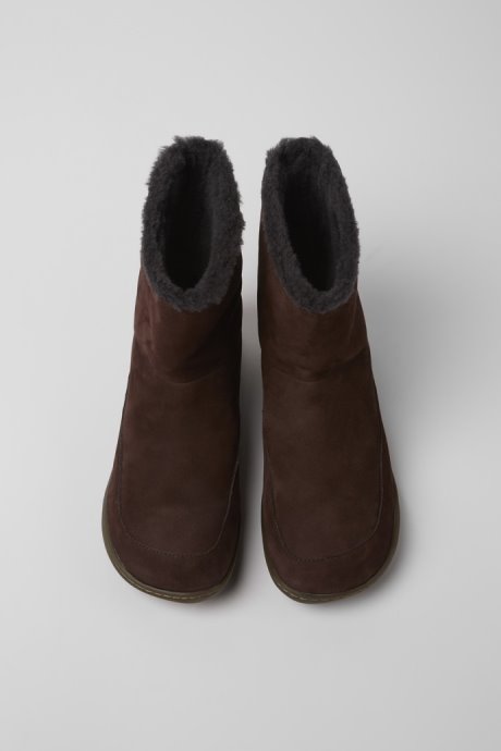 Exclusive Camper Peu Brown Nubuck Ankle Boots For Women