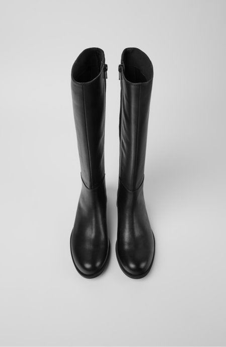 Exclusive Camper Mil Black Leather And Textile High Boots For Women